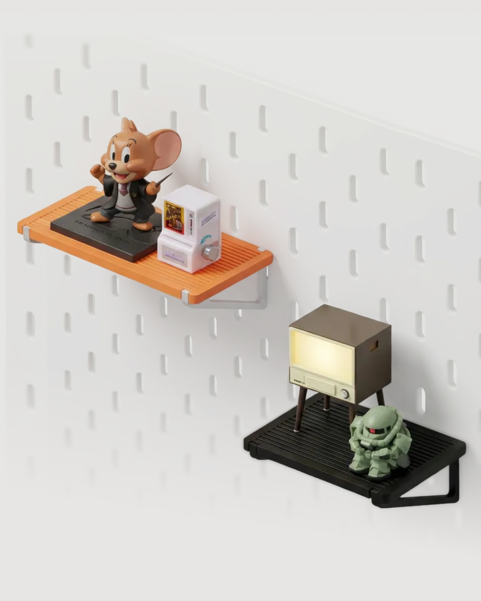 Ikea Skadis Minimal Toy Display Shelf – Snap‑on Pegboard Shelf For Mini Figures