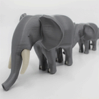 African Elephant Family Toy, 3D Printed Rolling Set