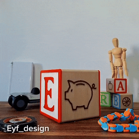 Alphabet Cube Piggy Bank