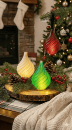 Twistdrop LED Candle Ornaments, 3D Printed Swirl Christmas Decor