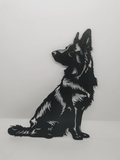 German Shepherd Silhouette Wall Art, 3D Printed Dog Panel