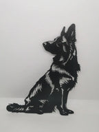 German Shepherd Silhouette Wall Art, 3D Printed Dog Panel