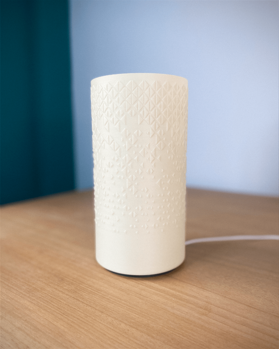 Halen Diamond Lattice Table Lamp, 3D Printed Warm Glow Shade
