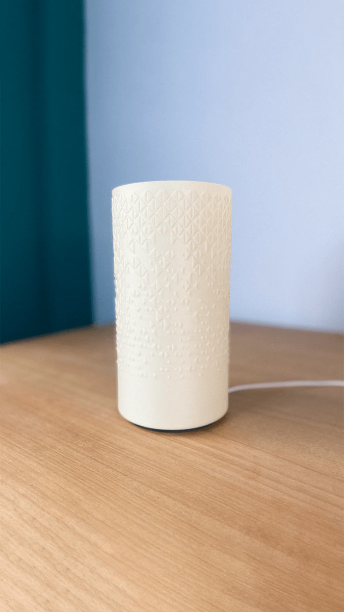 Halen Diamond Lattice Table Lamp, 3D Printed Warm Glow Shade