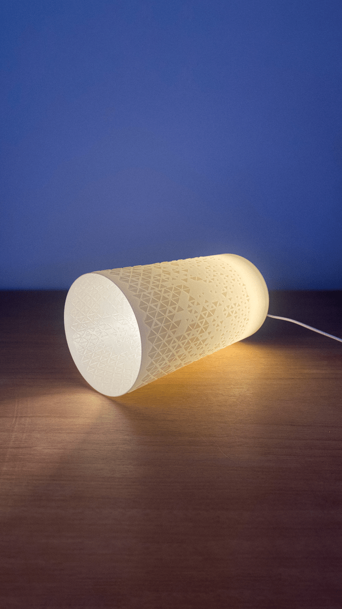 Halen Diamond Lattice Table Lamp, 3D Printed Warm Glow Shade