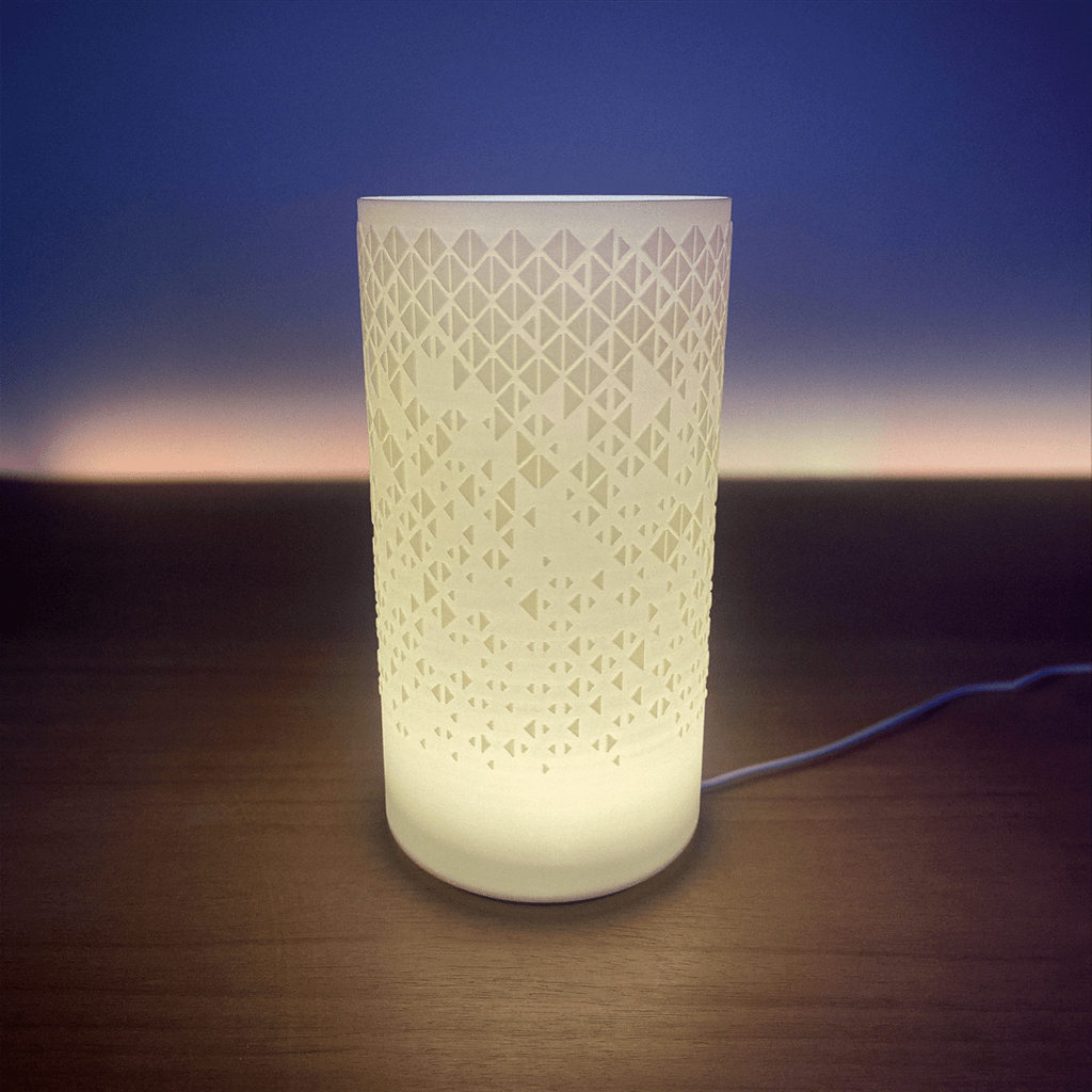 Halen Diamond Lattice Table Lamp, 3D Printed Warm Glow Shade