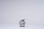 Cupcake Line Art Sculpture, 3D Printed Kitchen Decor