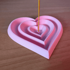Heart Incense Holder, 3D Printed Ripple Ash Catcher