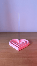Heart Incense Holder, 3D Printed Ripple Ash Catcher