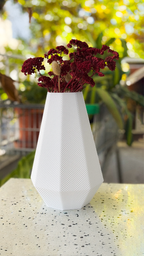 Faceted Flower Vase, 3D Printed Textured Home Decor