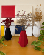 Faceted Flower Vase, 3D Printed Textured Home Decor
