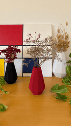 Faceted Flower Vase, 3D Printed Textured Home Decor