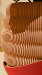 Hive Planter Pot, Ribbed 3D Printed Textured Plant Pot