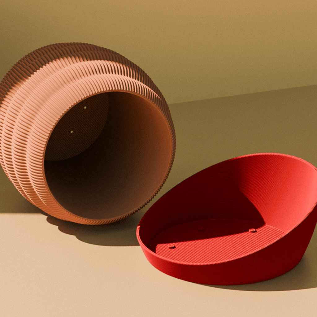 Hive Planter Pot, Ribbed 3D Printed Textured Plant Pot