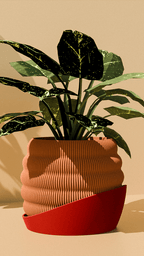 Hive Planter Pot, Ribbed 3D Printed Textured Plant Pot