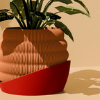 Hive Planter Pot, Ribbed 3D Printed Textured Plant Pot