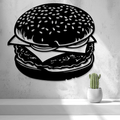 Cheeseburger Silhouette Wall Art, 3D Printed Kitchen Decor