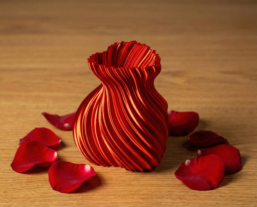 Heart Vase, 3D Printed Pleated Decorative Vase