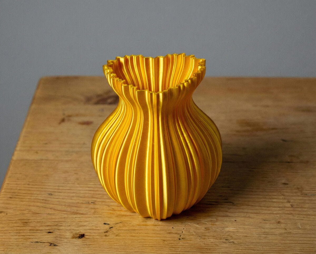 Heart Vase, 3D Printed Pleated Decorative Vase