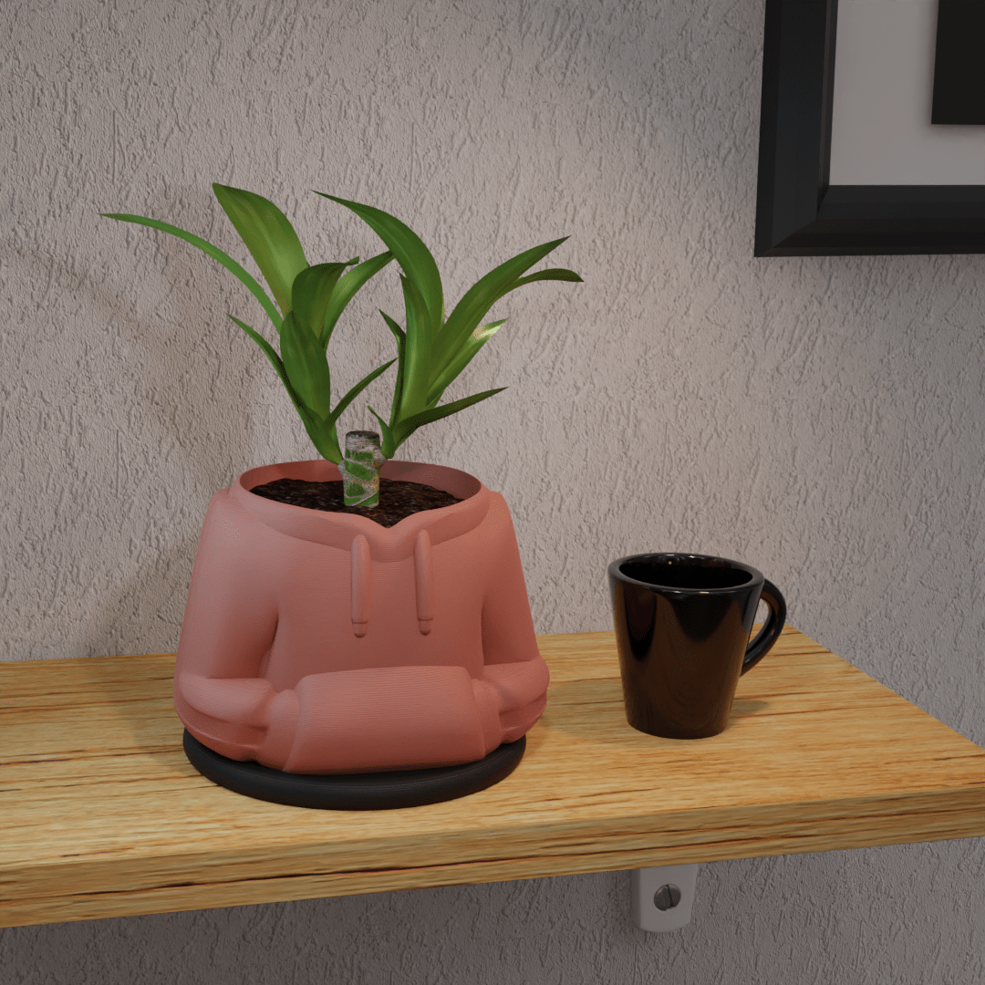 Hoodie Planter Pot, 3D Printed Novelty Plant Pot