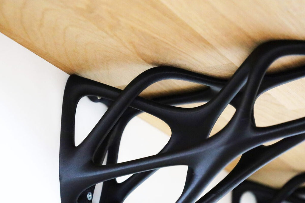Skeleton Shelf Bracket, 3D Printed Organic Lattice Shelf Support