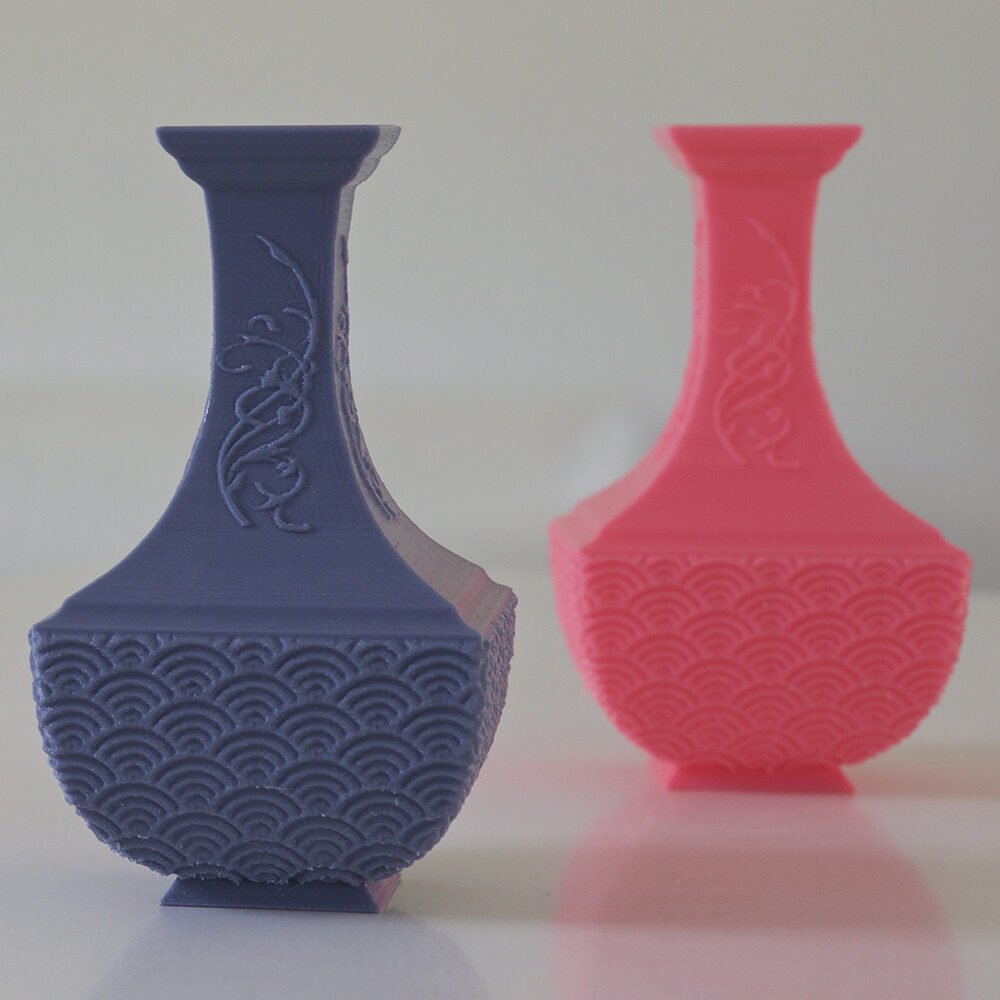 Ming-Style Engraved Vase, 3D Printed Decorative Vessel