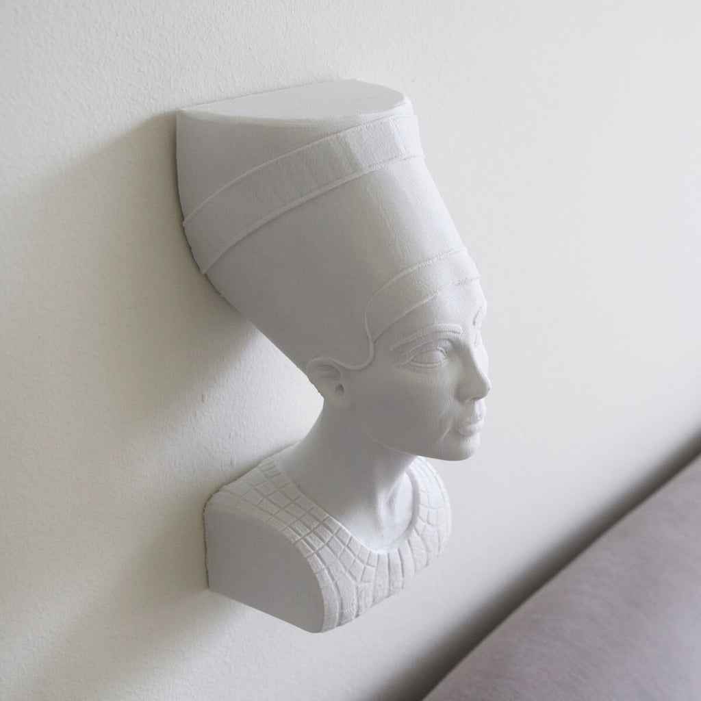 Nefertiti Bust Wall Shelf, 3D Printed Egyptian Decor