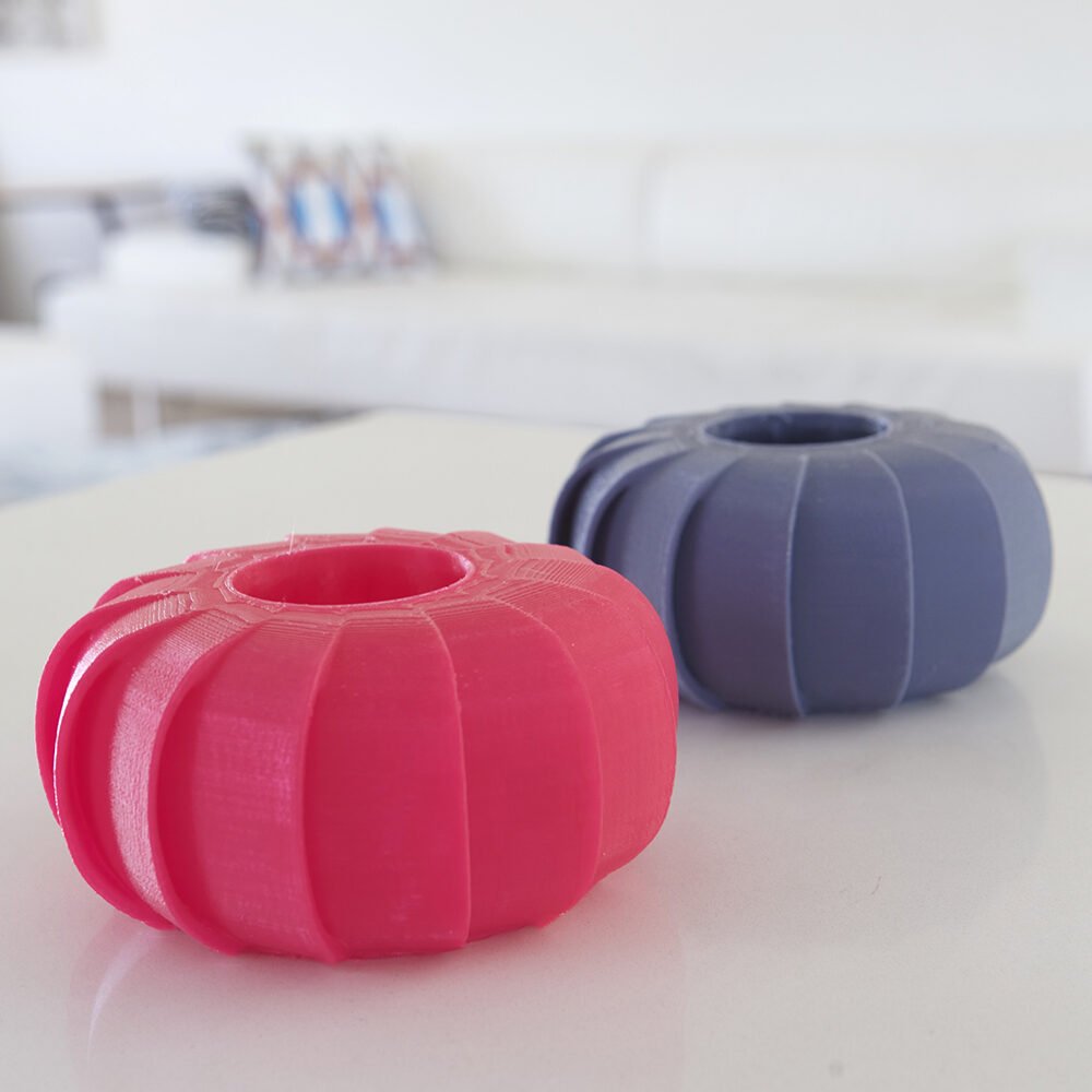 Ribbed Orb Bud Vase, 3D Printed Fluted Round Vase
