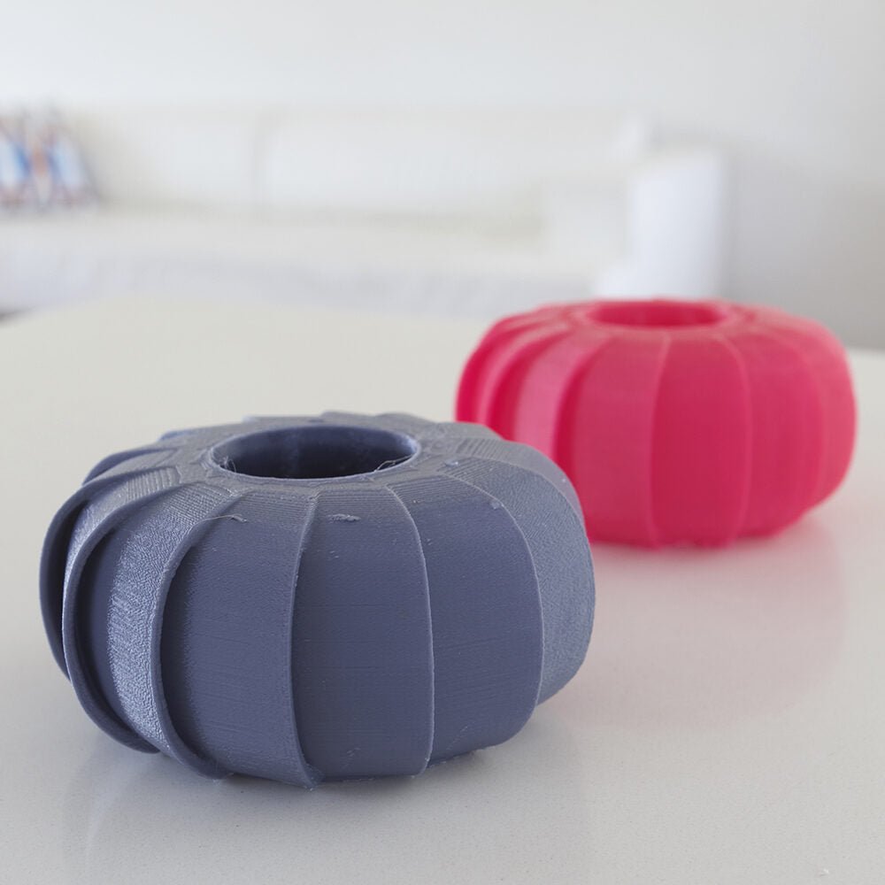 Ribbed Orb Bud Vase, 3D Printed Fluted Round Vase