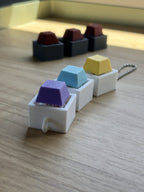 Flekey Flexible Keycap Trio, Fidget Keyboard Keychain