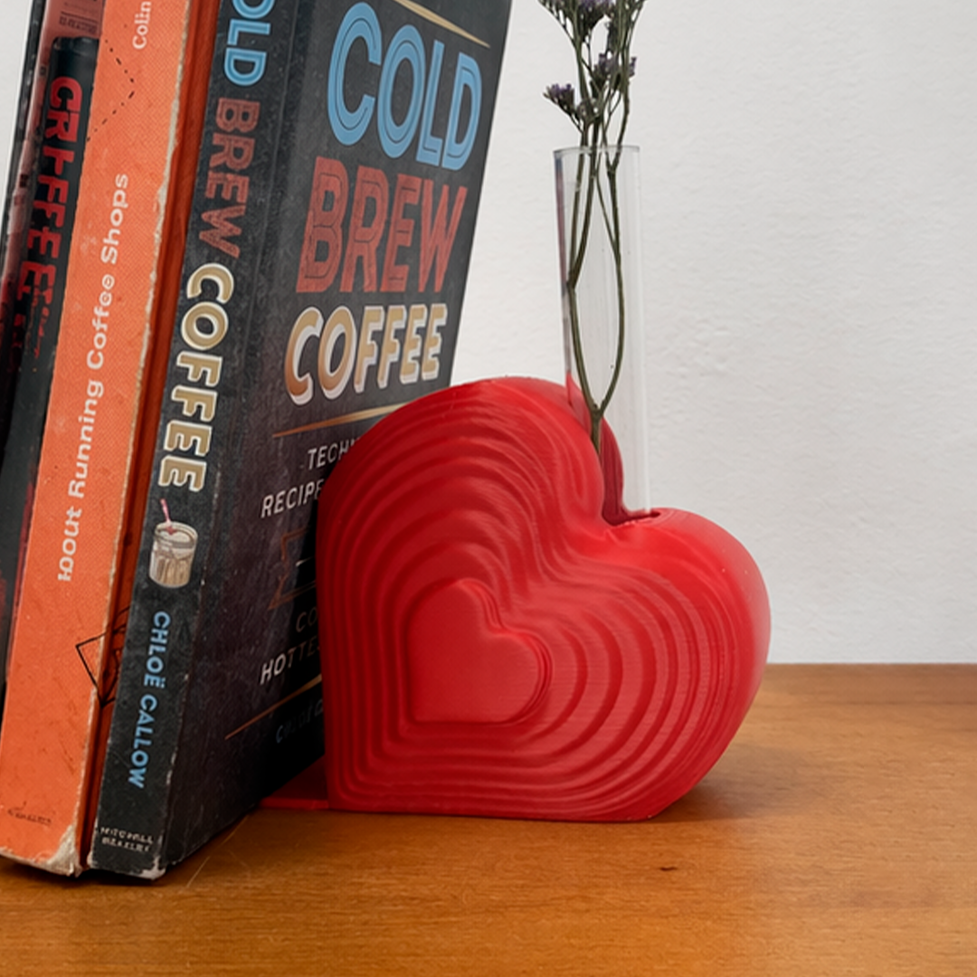 Heart Bookend Bud Vase