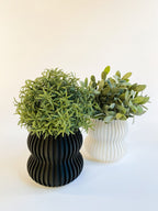 Mini Wobble Vase, 3D Printed Ribbed Planter