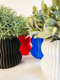 Mini Wobble Vase, 3D Printed Ribbed Planter