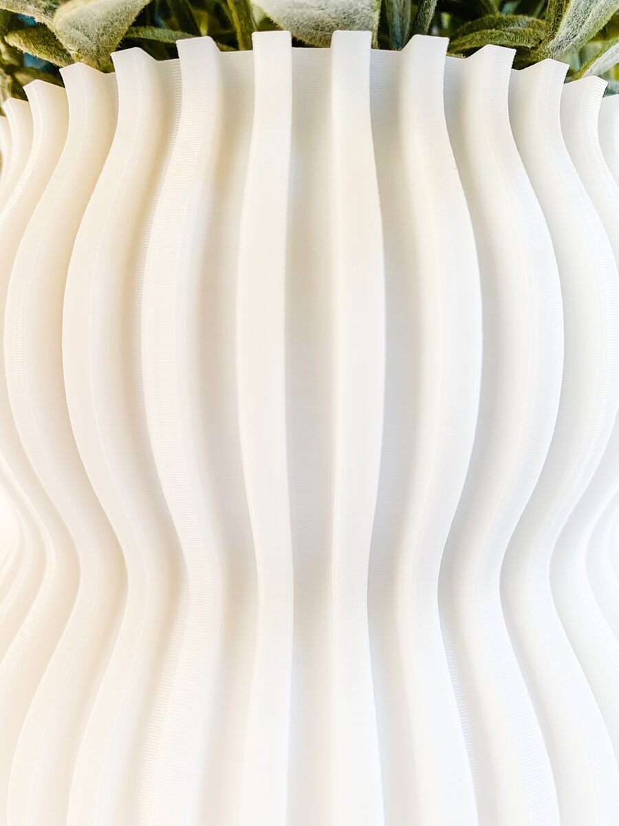 Mini Wobble Vase, 3D Printed Ribbed Planter
