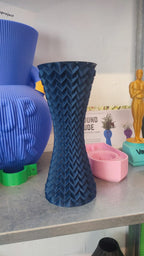 Vivo Chevron Hourglass Vase, 3D Printed Zigzag Flower Vase