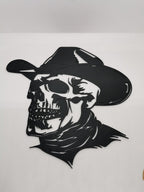 Skull Cowboy Wall Art, 3D Printed Western Silhouette Panel
