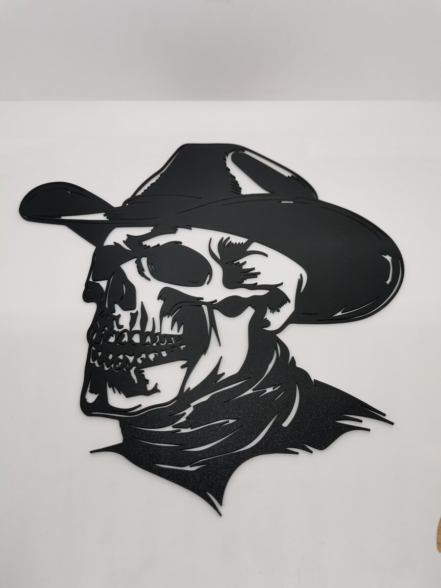 2d Skull With Cowboy Hat Wall Art