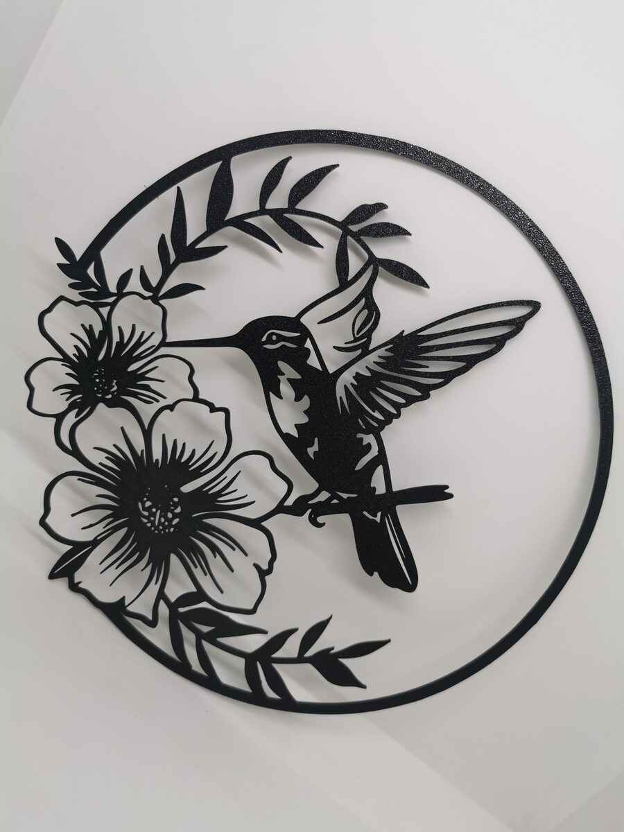 2d Hummingbird With Flowers Wall Art
