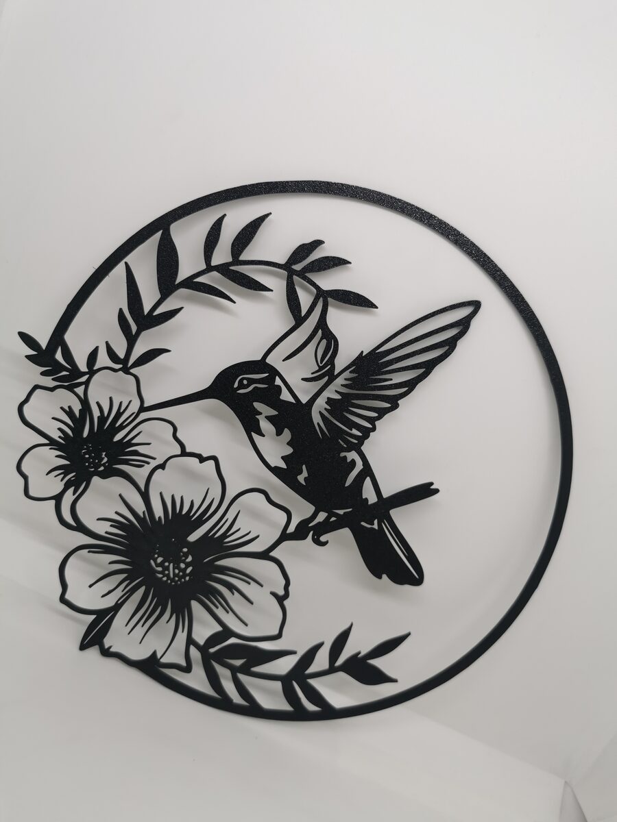 2d Hummingbird With Flowers Wall Art