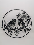 Birds and Blossoms Wall Art, 3D Printed Circle Panel