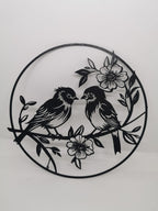Birds and Blossoms Wall Art, 3D Printed Circle Panel