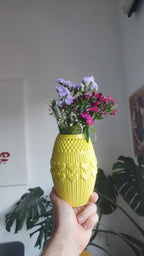 Heart Lattice Ribbed Flower Vase, 3D Printed Valentine's Decor