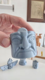 Totem Pole Card & Photo Stand, Carved Desk Display