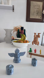 Totem Pole Card & Photo Stand, Carved Desk Display