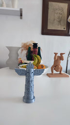 Totem Pole Card & Photo Stand, Carved Desk Display
