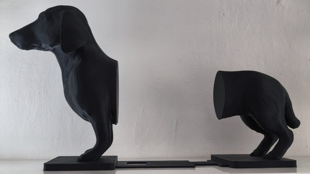 Dachshund Silhouette Bookends, 3D Printed Dog Book Holder Set