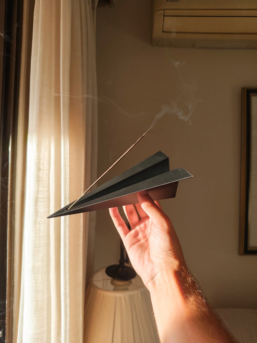 Zen Plane Paper Airplane Incense Holder, 3D Printed Ash Catcher