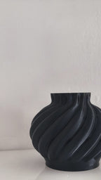 Spiral Swirl Candle Holder, 3D Printed Matte Black Decor