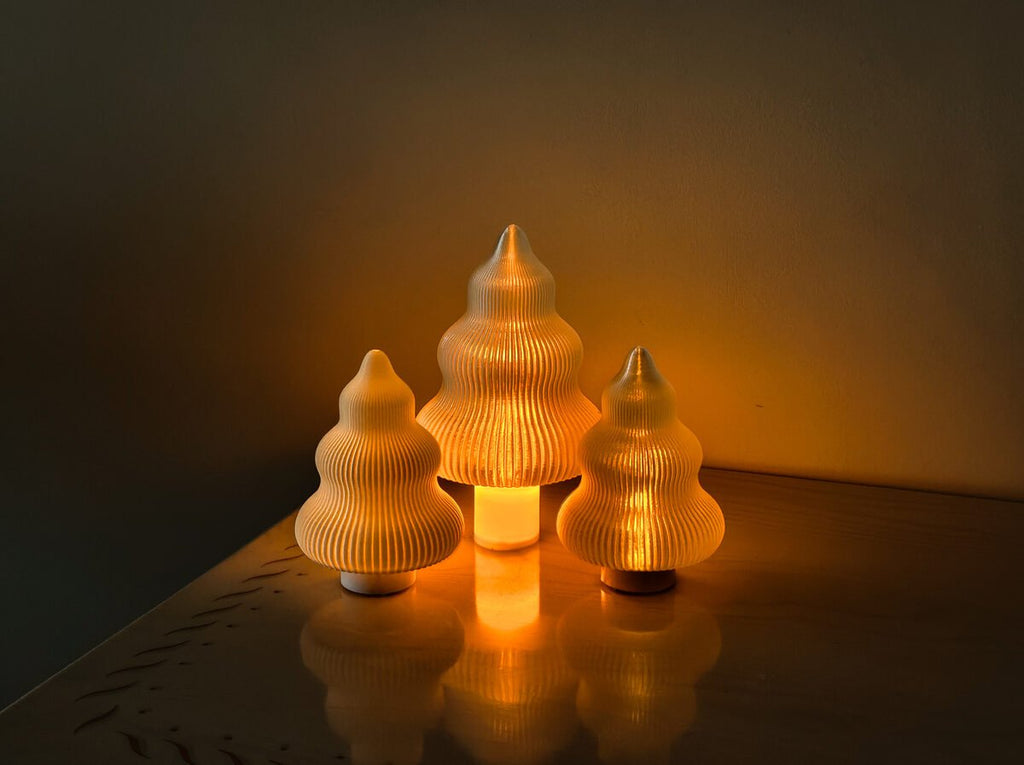 Bouba Candlelit Christmas Tree Lantern, 3D Printed Decor