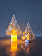 Spiral Christmas Tree Tea Light Lantern, 3D Printed Decor